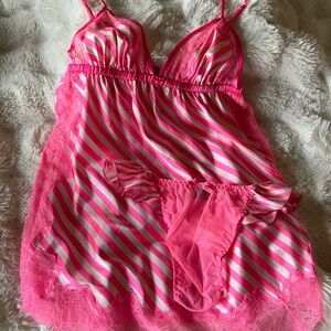 Victoria's Secret Pink and White Striped Chemise